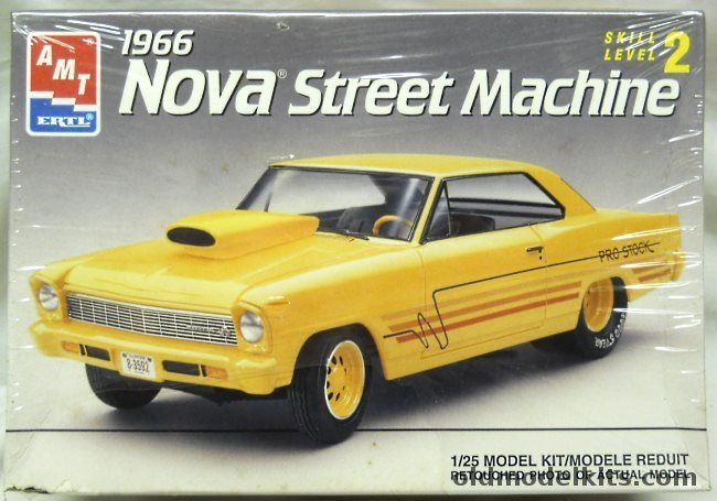 AMT 1/25 1966 Chevrolet Nova Pro Street Machine 2 Door Hardtop, 6769 plastic model kit